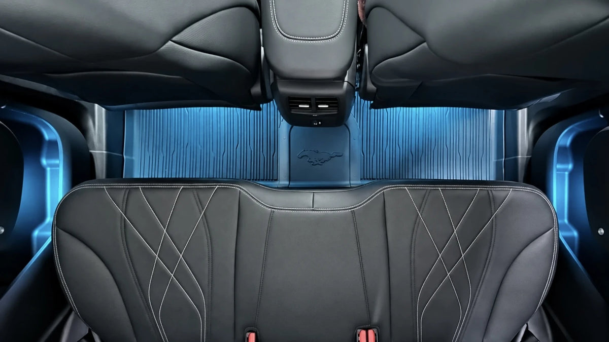Mach-E Rear RWD Ice Blue footwell lighting top view