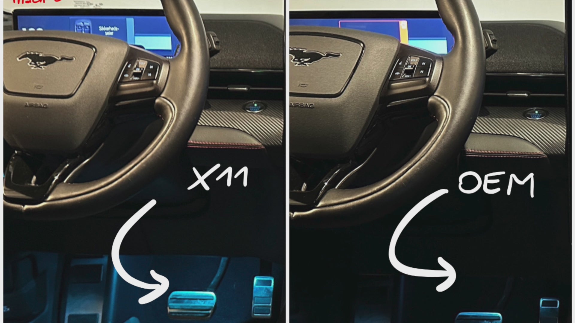ZESTAW OŚWIETLENIA NASTROJOWEGO NÓG PRZEDNICH (ICE-BLUE) - MUSTANG MACH-E (RWD)